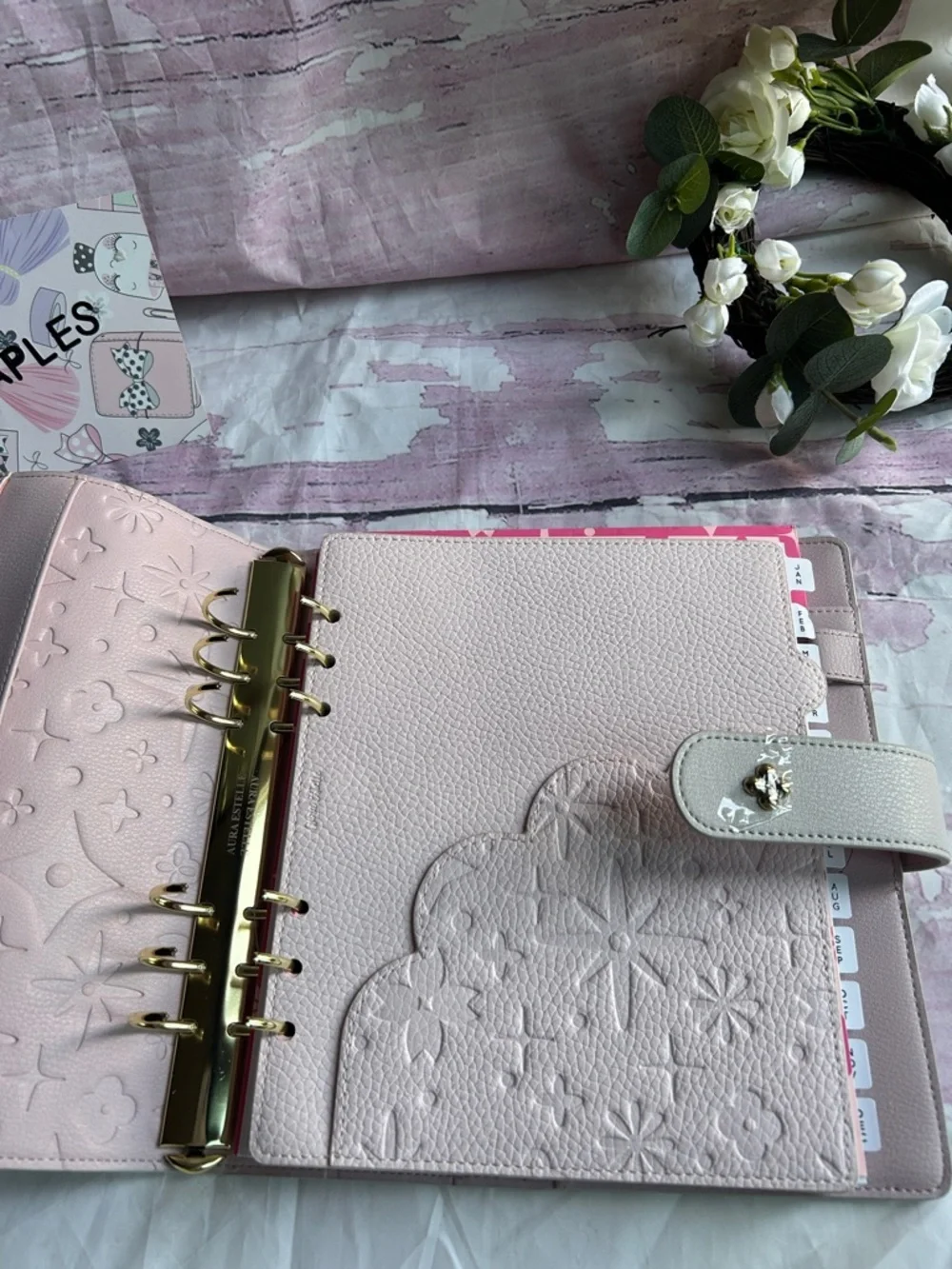 🎀Bundle Aura Estelle A5 wide planner w pink chic Inserts ✨ - Picture 3 of 8